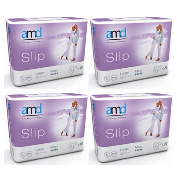 80uni. Fralda Amd Slip Maxi Tam.L (4 x 20uni.)