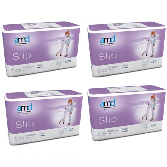 80uni. Fralda Amd Slip Maxi Tam.M (4 x 20uni.)