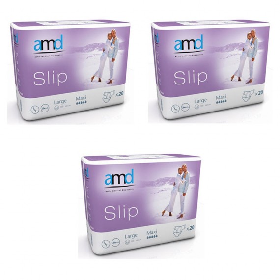 60uni. Fralda Amd Slip Maxi Tam.XL (3 x 20uni.)
