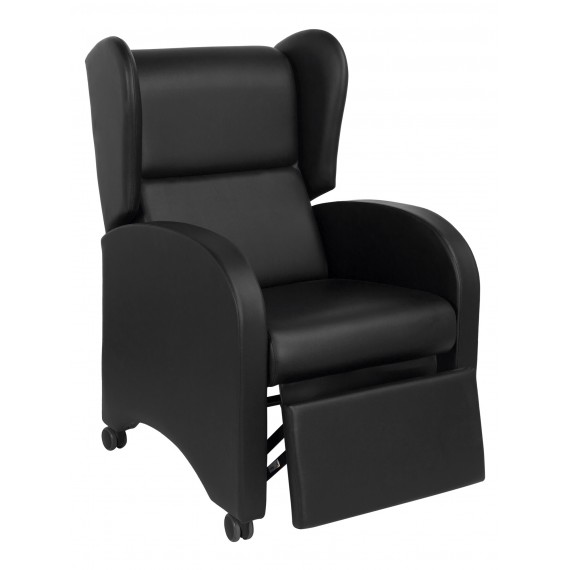 Sofá Reclinável Manual com Rodas - Preto