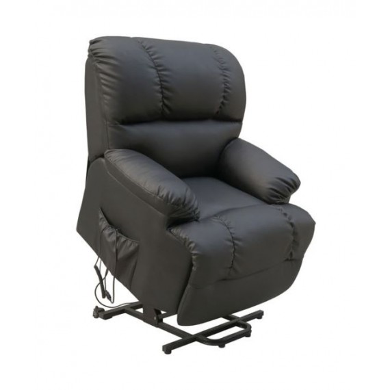 Cadeirão De Reclinação Elétrica Com Elevação , Massagem e Aquecimento Preto